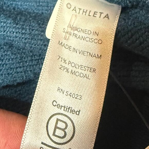 Athleta Blue Bounce Back Sweatshirt Dress w/Pockets Above The Knee SIZE SMALL - Picture 6 of 7